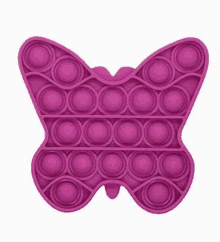 a pink butterfly pop it fidget toy on a white background .