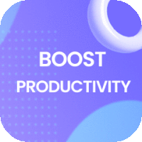 a purple and blue background with the words boost productivity on it