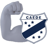 a fist and a shield with the word caede on it