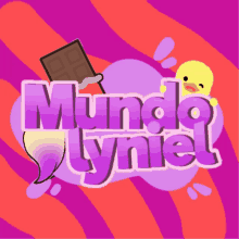 a logo for mundo lyniel with a chocolate bar and a duck