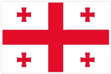 the flag of georgia has a red cross on a white background