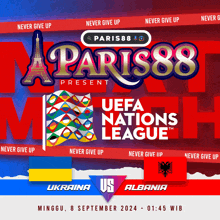 a poster for paris88 presents uefa nations league