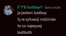 a screenshot of a facebook post that says f y 'b lostboy