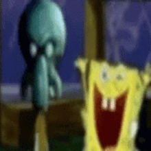 spongebob and squidward from spongebob squarepants are laughing together