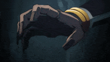 a close up of a cartoon hand holding a pencil