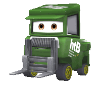 a green truck with the word htb on it