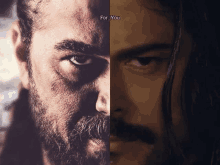 a close up of a man with a beard and a close up of a man without a beard .