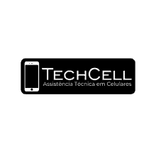 a black and white logo for a company called tech cell