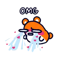 a cartoon hamster is crying with the word omg above it