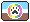 a pixel art of a paw print in a rainbow circle