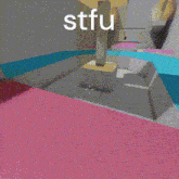 a screenshot of a video game with the words stfu on the bottom .