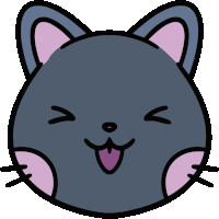 a drawing of a cat with its eyes closed and its tongue sticking out