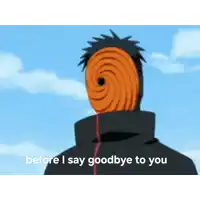a cartoon character with a mask on his face and the words `` before i say goodbye to you '' below him .