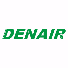 a green denair logo with a leaf on it