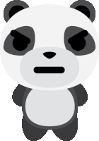 a cartoon panda bear with an angry expression on his face