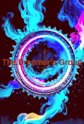 a poster for the dreamer 's group with a colorful circle