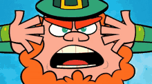 a cartoon leprechaun is making a funny face