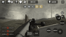 a screenshot of a video game that says ' t05 rifle bayonet '