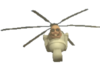 a cartoon helicopter with a skull on it