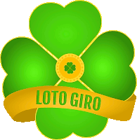 a green clover with a yellow ribbon that reads loto giro