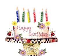 a birthday cake with ladybugs and flowers and the words happy birthday on it