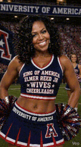 a cheerleader wearing a university of america uniform