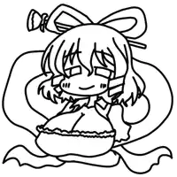 a black and white drawing of a girl with glasses and a bow on her head