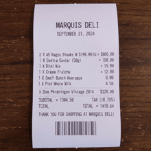 a receipt for marquis deli from september 31 2024