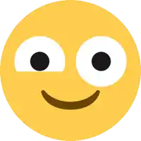 a smiley face with big eyes and a smile on it