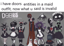 i have doors entities in a maid outfit , now what u said is invalid d8brs in maid outfits