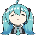 hatsune miku is a cartoon character with blue hair and a bow tie .