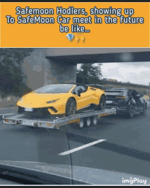 safemoon hodlers showing up to safemoon car meet in the future be like imgplay