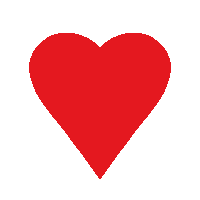 a red heart on a white background with a shadow