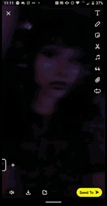 a screenshot of a snapchat app on a phone with a send to button