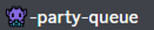 a blurred image of the word party-queue on a dark background