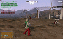 a man is walking in a video game with a backpack .