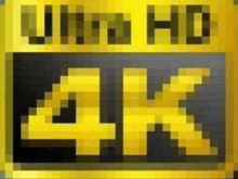 a pixelated sign that says ultra hd 4k