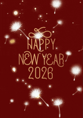 a greeting card that says happy new year 2026 on it