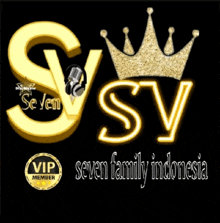 a logo for seven family indonesia with a crown on it