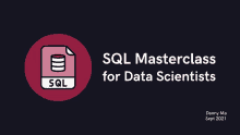 a poster for sql masterclass for data scientists by danny ma