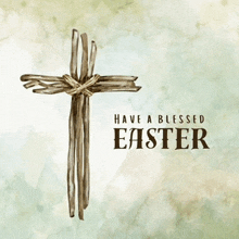 a picture of a cross with the words have a blessed easter below it