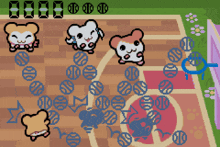 a video game with hamsters and basketballs with the number 8888 on the bottom