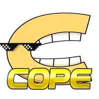 a cartoon drawing of a letter c with the word cope below it