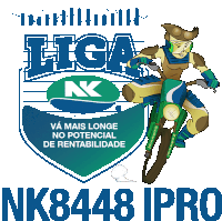 a cartoon of a man riding a motorcycle with the words liga nk on it