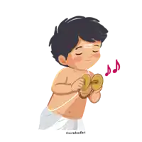 a cartoon drawing of a boy playing a musical instrument with the name miradoodles on the bottom
