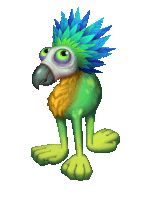 a cartoon character with feathers on its head