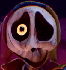 a drawing of a skeleton with a big eye