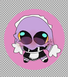 a drawing of an alien wearing a maid costume