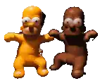 homer simpson and bart simpson are standing next to each other