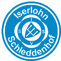 a blue and white logo that says iserlohn schleddenhof